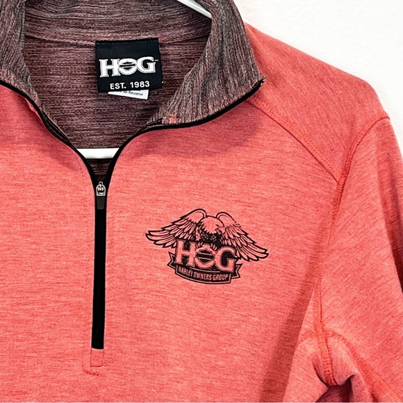 HOG Harley Owners Group 1/4 Zip Pullover Orange Size Large - Picture 3 of 8